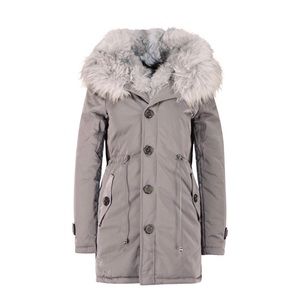 Grey Faux Fur Parka